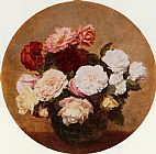 A Large Bouquet of Roses by Henri Fantin-Latour